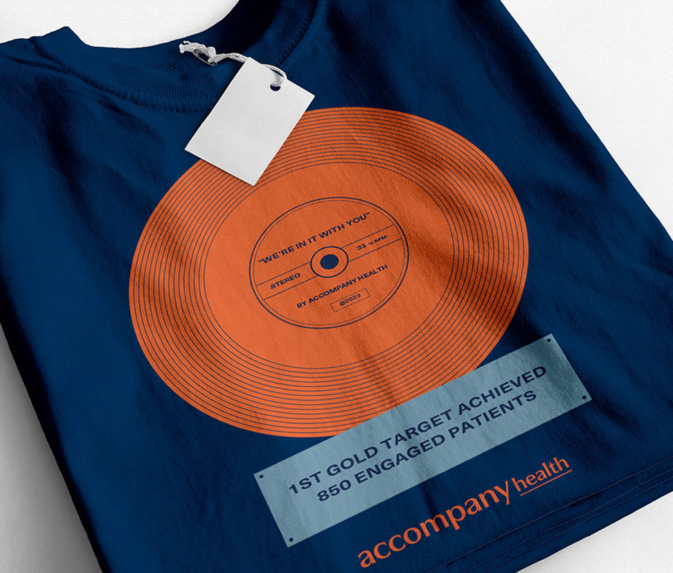 Accompany Health branded t-shirt design