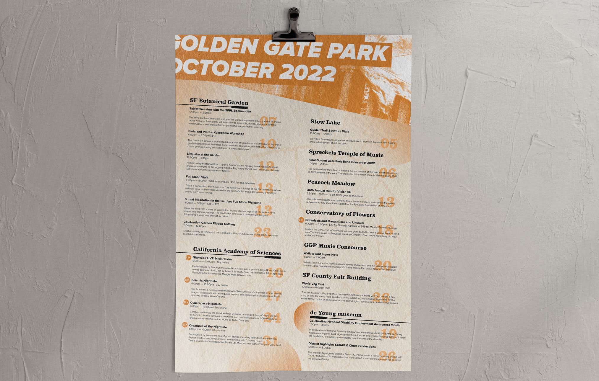 Golden Gate Park Event Poster
